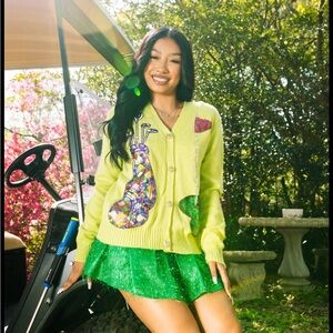 Queen of Sparkles Queen of the Green Cardigan